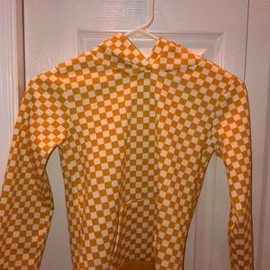 Yellow checkers sweat shirt